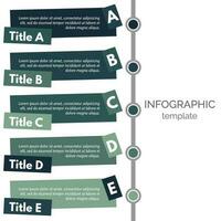 Five steps infographic design elements. Step by step infographic design template. Vector illustration