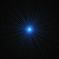 Light effect of lens flares. Blue glowing lights starburst effects with sparkles vector