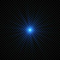 Light effect of lens flares. Blue glowing lights starburst effects with sparkles vector