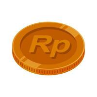 rupia moneda bronce indonesio rupia moneda símbolo vector