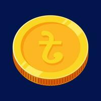 Taka Bangladesh Gold Coin Money Isolated vector