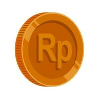 rupia moneda bronce indonesio rupia moneda símbolo vector