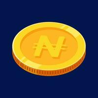 Naira Coin Gold Nigerian Money Isolated vector