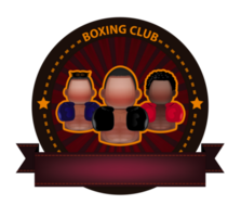 Trois boxe bannière modèle png