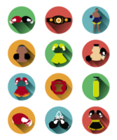 Collection of Modern flat boxing icons set png