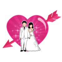 Illustration of Just Married Couple png