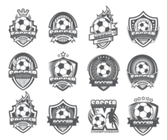 ilustração do conjunto de logotipos de futebol preto e branco moderno png