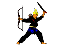 icon posing dance step pattern Nusantara Malay Warrior with weapon png