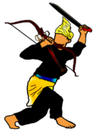 icon posing dance step pattern Nusantara Malay Warrior with weapon png