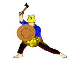 icon posing dance step pattern Nusantara Malay Warrior with weapon png