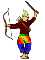 icon posing dance step pattern Nusantara Malay Warrior with weapon png