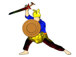 icon posing dance step pattern Nusantara Malay Warrior with weapon png