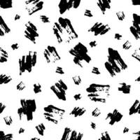 Seamless pattern with dark hand drawn scribble smear on white background. Abstract grunge texture. Vector illustration