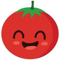 contento linda sonriente tomate. linda vegetal vector personaje aislado en blanco