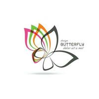 Colorful butterfly logo vector