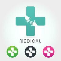 Medical pharmacy logo design template vector