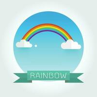 rainbow and clouds in the sky vector