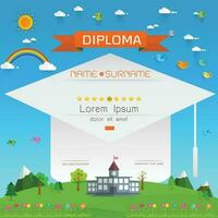 Certificate kids diploma vector