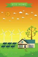 Poster and banner of eco friendly house vector