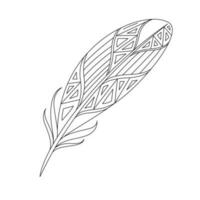 Hand Drawn Tribal Feathers. Decorative feathers. Vintage Feather. vector