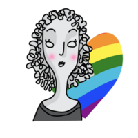 Hand gezeichnet Gekritzel Menschen Pastell- Farbe minimalistisch Stil Regenbogen Stolz Hintergrund png