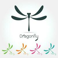 Beautiful icon dragonfly vector