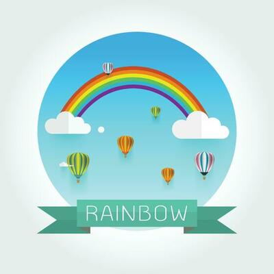 rainbow and clouds in the sky