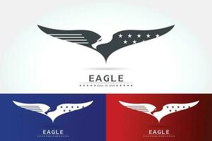 Graceful eagle silhouette logo vector