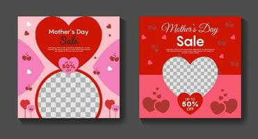 Mother's day big sale flyer poster social media post design vector