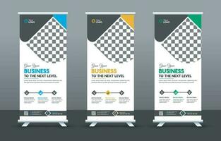 Multipurpose roll up banner design template vector