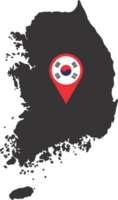 sul Coréia PIN mapa localização png
