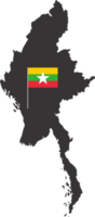 Myanmar flag pin map location png