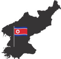 North Korea flag pin map location png