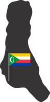 Comoros flag pin map location png