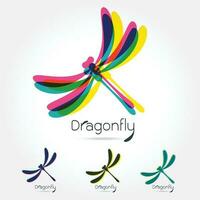 Beautiful icon dragonfly vector