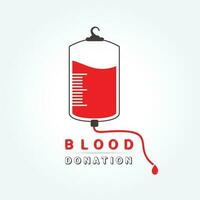 donación de sangre de logotipo vector