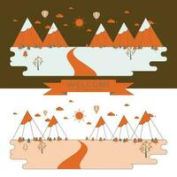 Flat linear landscape vector