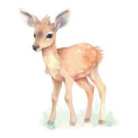Cute Watercolor Elk In Natural State Standing Gracefully vector