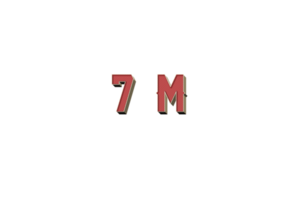 7 million subscribers celebration greeting Number with retro design png