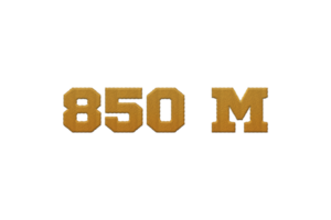 850 million subscribers celebration greeting Number with embroidery design png