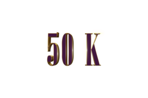 50 k subscribers celebration greeting Number with luxury design png