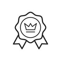 Crown medal icon vector illustration. Flat design style
