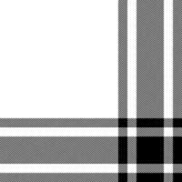 Plaid check pattern in black and white. Seamless fabric texture. Tartan textile print. vector