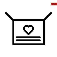 love in box line icon vector