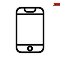 mobile phone line icon vector