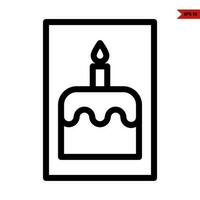 birthday cake in frame line icon vector