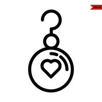 love in earing line icon vector