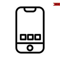 mobile phone line icon vector