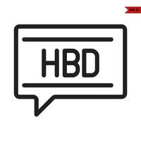 birthday in speech bubble communication line icon vector