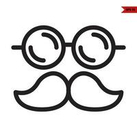 moustache with glasses line icon vector